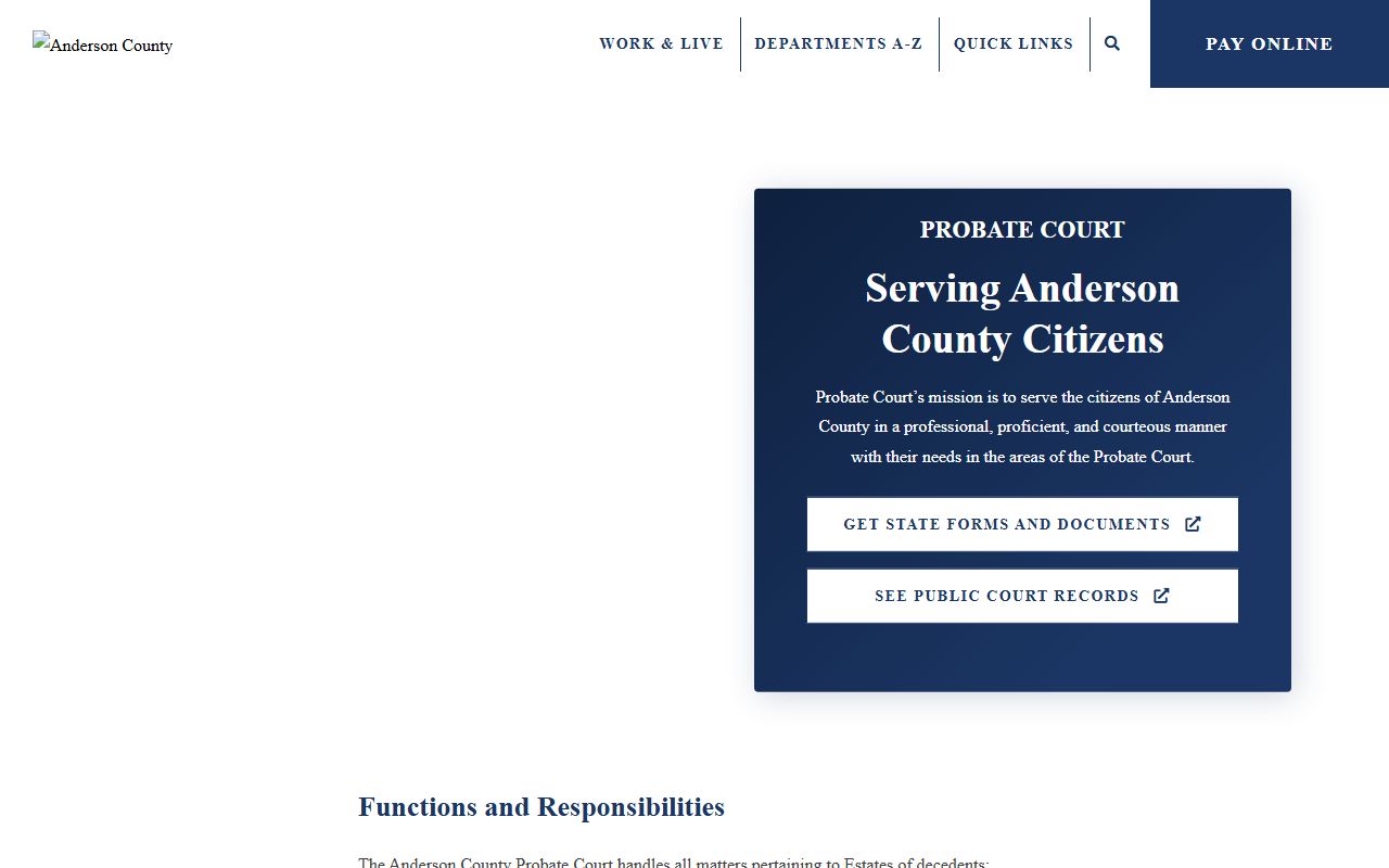 Anderson County Probate Court records