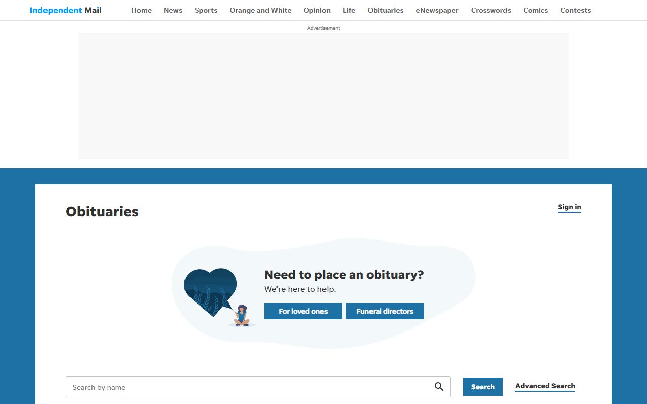 Anderson Independent-Mail newspaper obituary archives